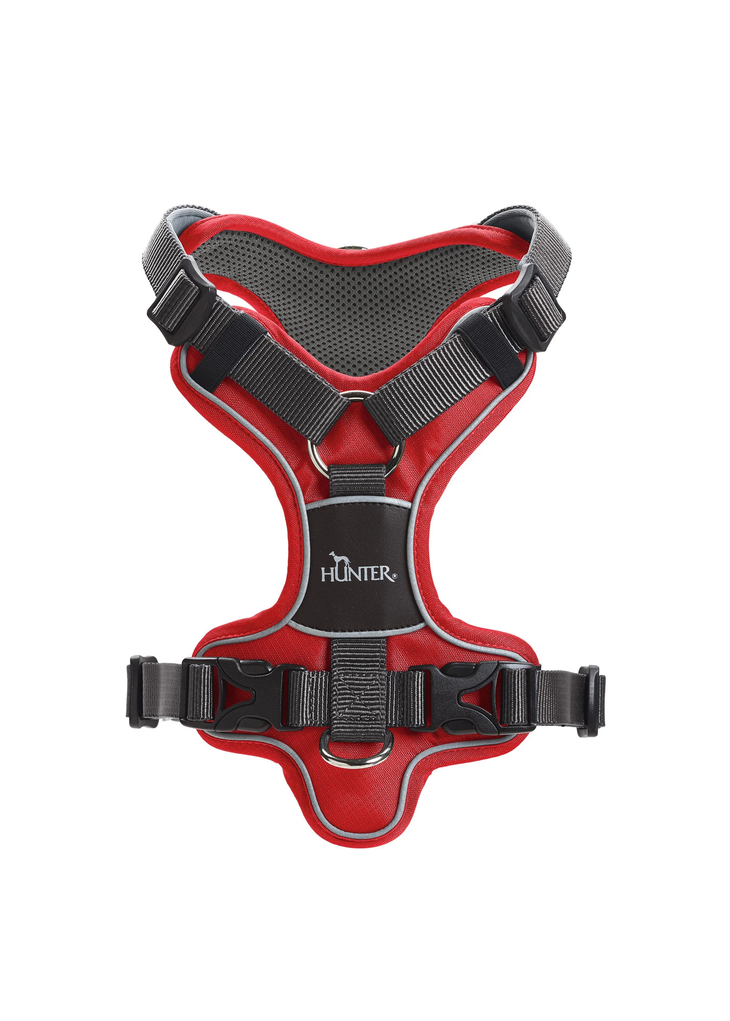 Hunter Divo hundesele L-XL rød/grå just mave 79-107 cm - Ekstra stabilitet og komfort